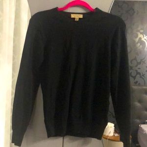 Burberry Brit sweater with check elbow patches.